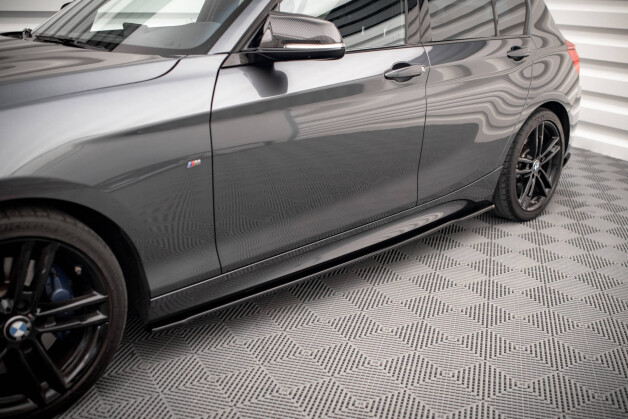 Seitenschweller Ansatz Cup Leisten V.2 passend für. BMW 1er F20 M135i / M140i / M-Paket schwarz Hochglanz