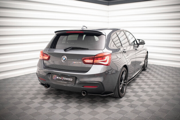 Heck Ansatz Flaps Diffusor V.2 passend für BMW 1er F20/F21 M-POWER FACELIFT schwarz Hochglanz