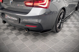 Heck Ansatz Flaps Diffusor V.2 passend für BMW 1er F20/F21 M-POWER FACELIFT schwarz Hochglanz