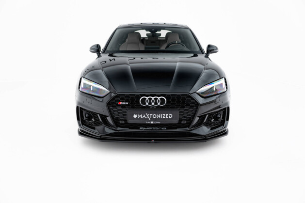 Cup Spoilerlippe Front Ansatz V.2 für Audi RS5 Coupe / Sportback F5 schwarz Hochglanz