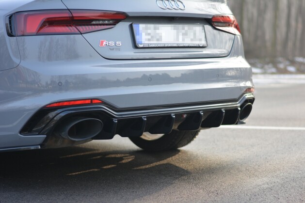 Heck Ansatz Diffusor für Audi RS5 F5 Coupe / Sportback schwarz Hochglanz