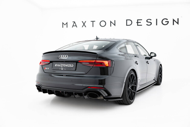 Heck Ansatz Flaps Diffusor passend für Audi RS5 Coupe F5 schwarz Hochglanz