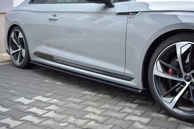 Seitenschweller Ansatz Cup Leisten passend für Audi RS5 Coupe F5 schwarz Hochglanz
