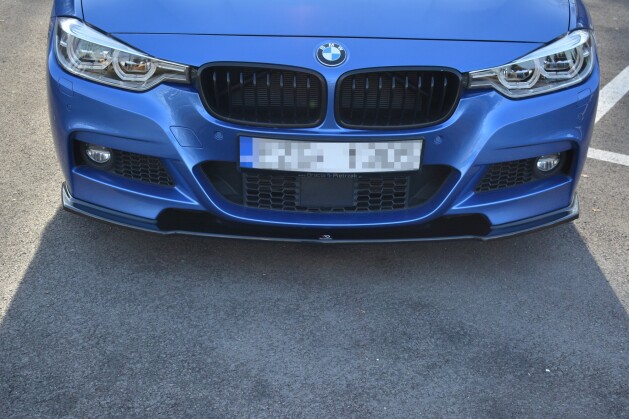 Cup Spoilerlippe Front Ansatz für BMW 3er M-Paket F30 / F30 Facelift schwarz Hochglanz