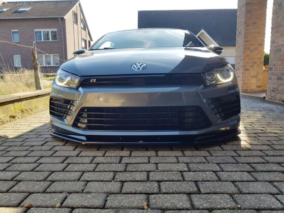 Cup Spoilerlippe Front Ansatz V.1 für VW SCIROCCO MK.3 R FL schwarz Hochglanz