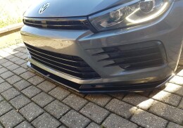 Cup Spoilerlippe Front Ansatz V.1 für VOLKSWAGEN SCIROCCO MK.3 R FACELIFT schwarz Hochglanz