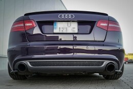 Heck Ansatz Flaps Diffusor passend für Audi A6 S-Line C6 / C6 FL Limousine / Avant schwarz Hochglanz