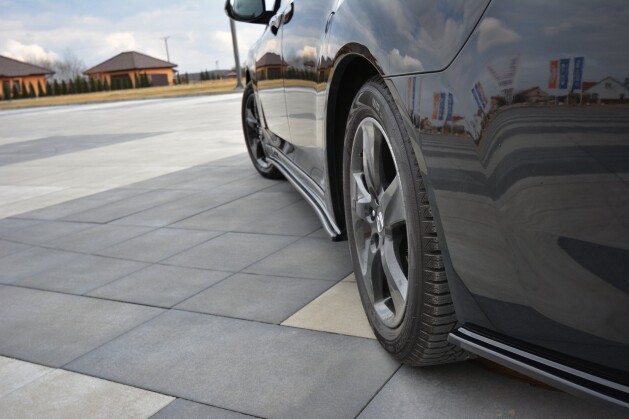Heck Ansatz Flaps Diffusor passend für HONDA ACCORD MK8. CU-Serie vor Facelift SEDAN schwarz Hochglanz