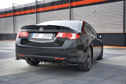 Street+ Heck Ansatz Flaps passend für Honda Accord MK8. CU-Serie vor FL Limo schwarz Hochglanz
