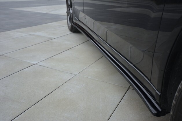 Seitenschweller Ansatz Cup Leisten für HONDA ACCORD MK8. CU-Serie vor Facelift Limousine schwarz Hochglanz