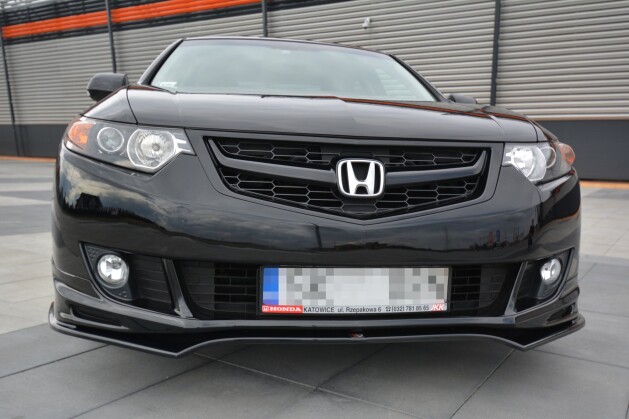 Cup Spoilerlippe Front Ansatz für HONDA ACCORD MK.8 TYPE-S CU-Serie vor Facelift SEDAN schwarz Hochglanz