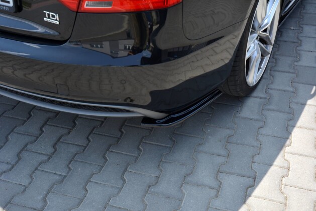 Heck Ansatz Flaps Diffusor für Audi A5 S-Line 8T FL Sportback  schwarz Hochglanz