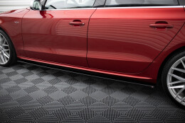 Seitenschweller Ansatz Cup Leisten für Audi S5 / A5 / A5 S-Line Sportback  8T / 8T Facelift schwarz Hochglanz