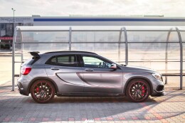 Seitenschweller Ansatz Cup Leisten passend für Mercedes GLA 45 AMG SUV (X156) vor Facelift Carbon Look