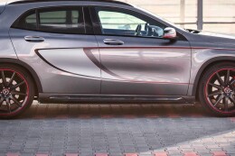 Seitenschweller Ansatz Cup Leisten für Mercedes GLA 45 AMG SUV (X156) vor Facelift schwarz Hochglanz