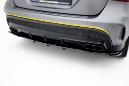 Mittlerer Cup Diffusor Heck Ansatz V.1 passend für Mercedes-Benz GLA 45 AMG schwarz Hochglanz