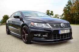 Cup Spoilerlippe Front Ansatz für VOLKSWAGEN CC R-LINE schwarz Hochglanz