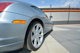 Seitenschweller Ansatz Cup Leisten passend für CHRYSLER CROSSFIRE schwarz Hochglanz