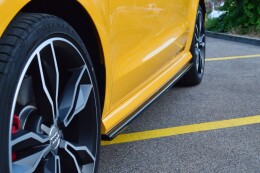 Seitenschweller Ansatz Cup Leisten für Audi S1 8X schwarz Hochglanz