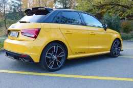 Seitenschweller Ansatz Cup Leisten passend für Audi S1 8X schwarz Hochglanz
