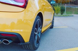 Heck Ansatz Flaps Diffusor passend für Audi S1 8X schwarz Hochglanz