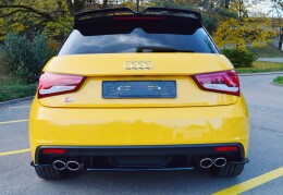 Heck Ansatz Flaps Diffusor passend für Audi S1 8X schwarz Hochglanz