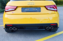 Mittlerer Cup Diffusor Heck Ansatz passend für Audi S1 8X schwarz Hochglanz