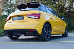 Mittlerer Cup Diffusor Heck Ansatz passend für Audi S1 8X schwarz Hochglanz