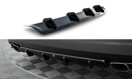 Street+ Heck Ansatz Diffusor passend für Maserati Quattroporte Mk6 schwarz Hochglanz