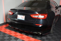 Heck Ansatz Flaps Diffusor passend für MASERATI QUATTROPORTE MK.6 vor Facelift schwarz matt