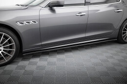 Seitenschweller Ansatz Cup Leisten passend für Maserati Quattroporte Mk6 schwarz Hochglanz