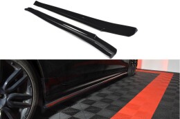 Seitenschweller Ansatz Cup Leisten passend für MASERATI QUATTROPORTE MK.6 vor Facelift Carbon Look