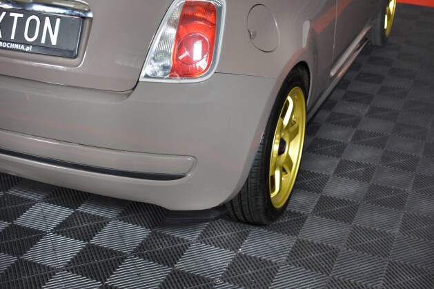 Street+ Heck Ansatz Flaps passend für Fiat 500 Hatchback vor FL schwarz Hochglanz