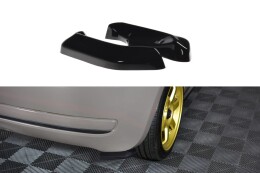 Heck Ansatz Flaps Diffusor passend für FIAT 500 HATCHBACK vor Facelift schwarz Hochglanz