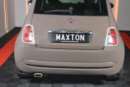 Heck Ansatz Flaps Diffusor passend für FIAT 500 HATCHBACK vor Facelift schwarz Hochglanz