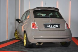 Heck Ansatz Flaps Diffusor passend für FIAT 500 HATCHBACK vor Facelift schwarz Hochglanz