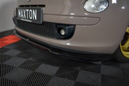 Cup Spoilerlippe Front Ansatz V.2 für FIAT 500 HATCHBACK vor Facelift schwarz Hochglanz