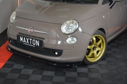 Cup Spoilerlippe Front Ansatz V.2 passend für FIAT 500 HATCHBACK vor Facelift schwarz Hochglanz