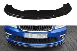Street+ Spoilerlippe Front Ansatz V.2 passend für Skoda Octavia RS Mk2 FL schwarz Hochglanz