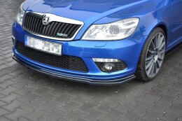 Street+ Spoilerlippe Front Ansatz V.2 passend für Skoda Octavia RS Mk2 FL schwarz Hochglanz