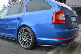 Heck Ansatz Flaps Diffusor passend für Skoda Octavia RS Mk2 / Mk2 FL Limousine / Combi schwarz Hochglanz