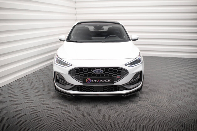 Cup Spoilerlippe Front Ansatz V.1 passend für Ford Focus ST / ST-Line Mk4 Facelift schwarz Hochglanz