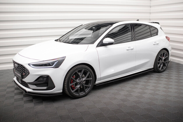 Seitenschweller Ansatz Cup Leisten V.1 passend für Ford Focus ST / ST-Line Mk4 Facelift schwarz Hochglanz