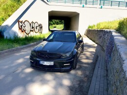 Cup Spoilerlippe Front Ansatz für Mercedes C63 AMG Limo / Kombi W204 FL / S204 FL schwarz Hochglanz