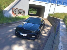 Cup Spoilerlippe Front Ansatz für Mercedes C63 AMG Limo / Kombi W204 FL / S204 FL schwarz Hochglanz