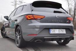 Street+ Heck Ansatz Diffusor V.1 passend für Seat Leon CUPRA Mk3 FL Hatchback schwarz Hochglanz