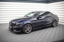 Seitenschweller Ansatz Cup Leisten passend für Mercedes-AMG C 43 / AMG-Line W205 schwarz Hochglanz