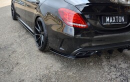 Heck Ansatz Flaps Diffusor für Mercedes-AMG C 43 Limo W205 FL schwarz Hochglanz