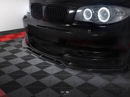 Cup Spoilerlippe Front Ansatz V.1 für BMW 1er E82 FL M Paket schwarz Hochglanz