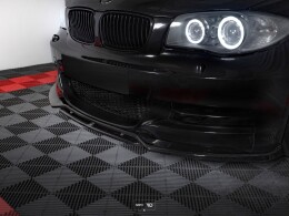 Cup Spoilerlippe Front Ansatz V.1 passend für for BMW 1er E82 FACELIFT M Paket schwarz Hochglanz